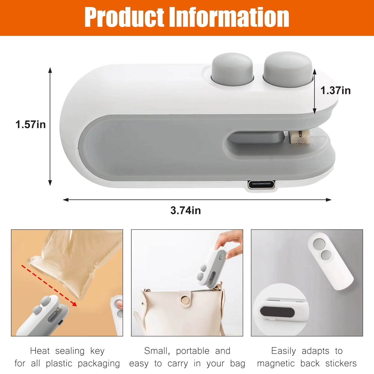 Handheld Mini Heat Sealer for Food & Snacks | 2-in-1 Bag Sealer with Cutter | Premium Quality